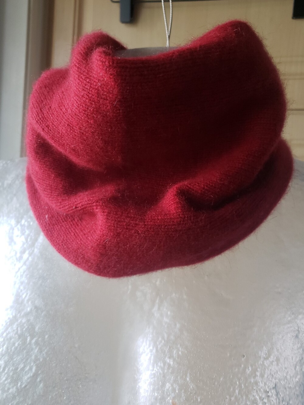 Cashmere 2 In 1 Women’s Soft Knit Red Slouch Beanie